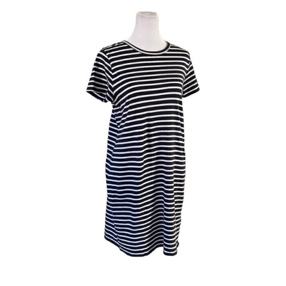 J. Crew Navy White Striped Tshirt Dress Size Small - Picture 3 of 9